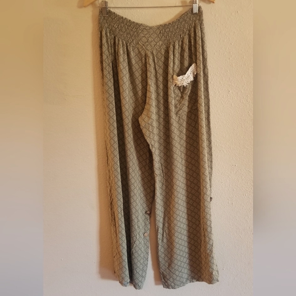 Womens Soft Fabric Wide Leg Pant Size L